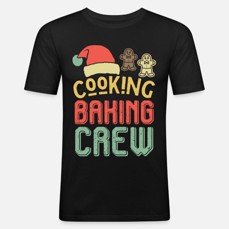 Weihnachts-Backcrew – Cooking Baking Crew - Männer Slim Fit T-Shirt - Schwarz