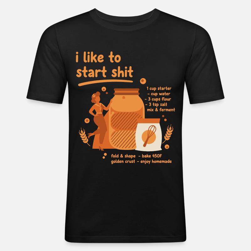 Sourdough Bread Baking Baker Sourdough Starter - Men's Slim Fit T-Shirt - black