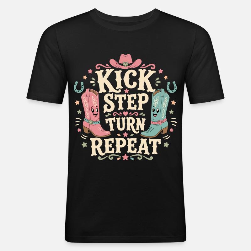 Kick Step Turn Repeat - Men's Slim Fit T-Shirt - black