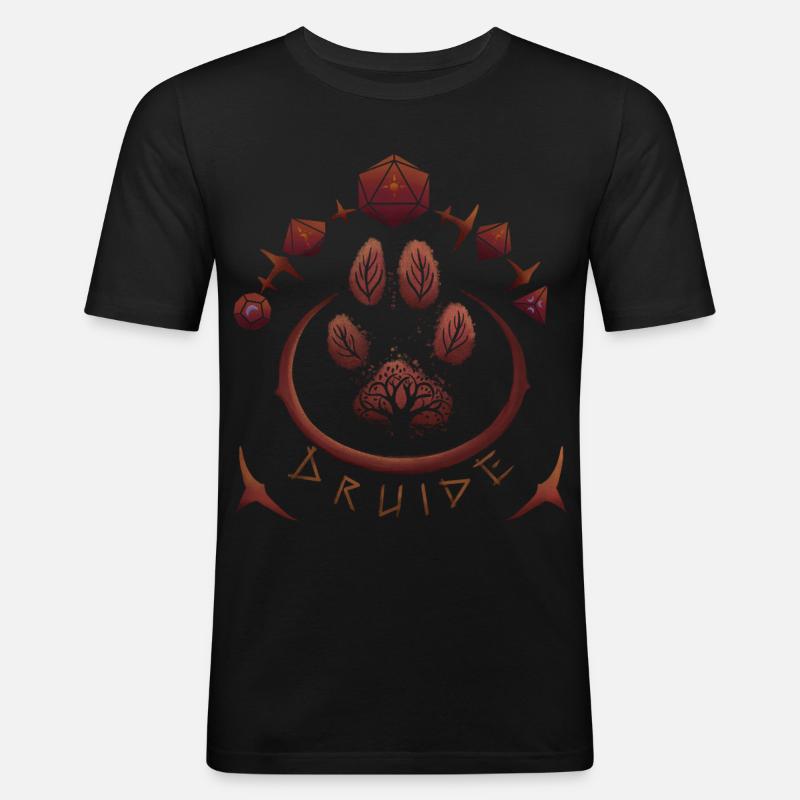 Druide - Männer Slim Fit T-Shirt - Schwarz