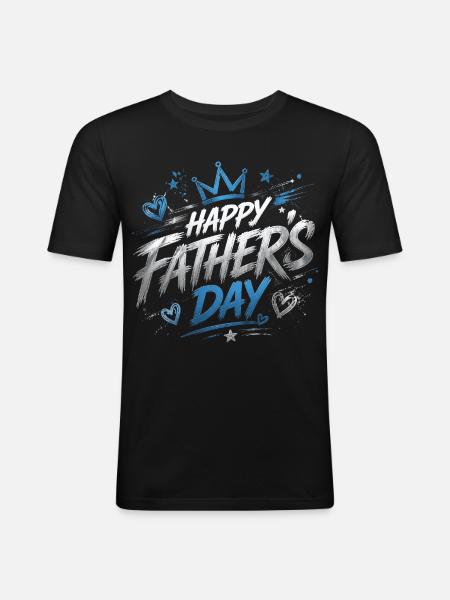 Happy Father Day Chart - Father's Day - Men's Slim Fit T-Shirt - black