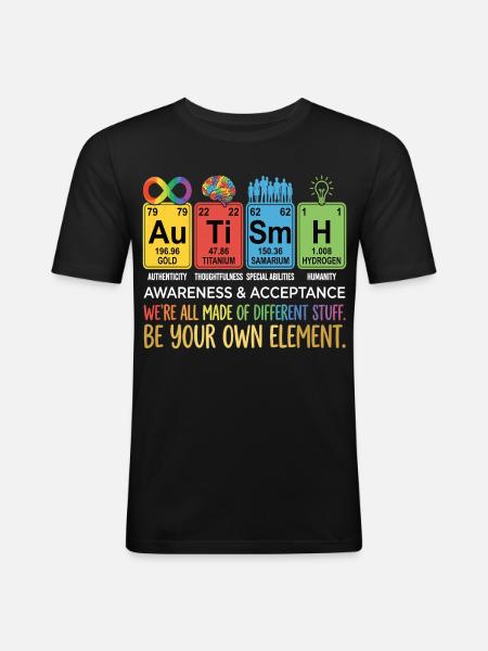 Autism Awareness Chemistry Neurodiversity - Men's Slim Fit T-Shirt - black