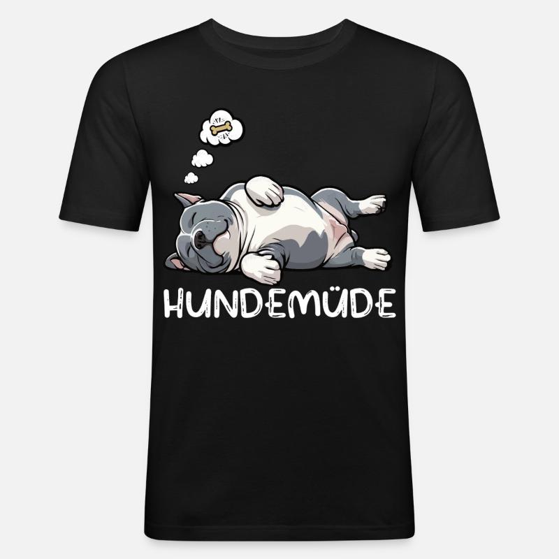Hundemüde American Bully Bully Pit Bullybesitzer - Männer Slim Fit T-Shirt - Schwarz