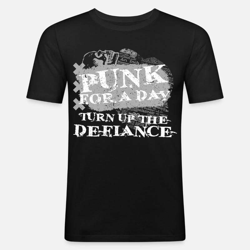 Punk For A Day - Männer Slim Fit T-Shirt - Schwarz