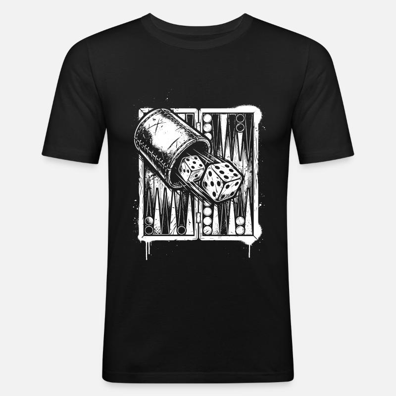 Backgammon | Board Game | Gift - Men's Slim Fit T-Shirt - black