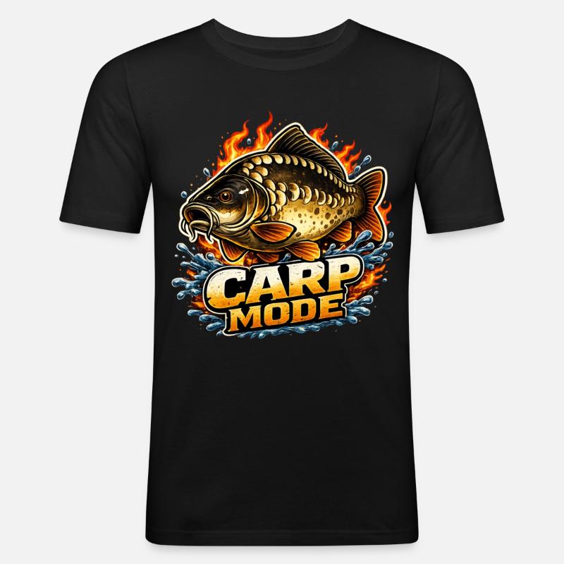 Karpfenmodus - Männer Slim Fit T-Shirt - Schwarz