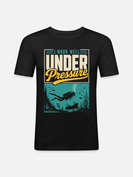 Maillot de plongée sous pression - T-shirt près du corps Homme - noir