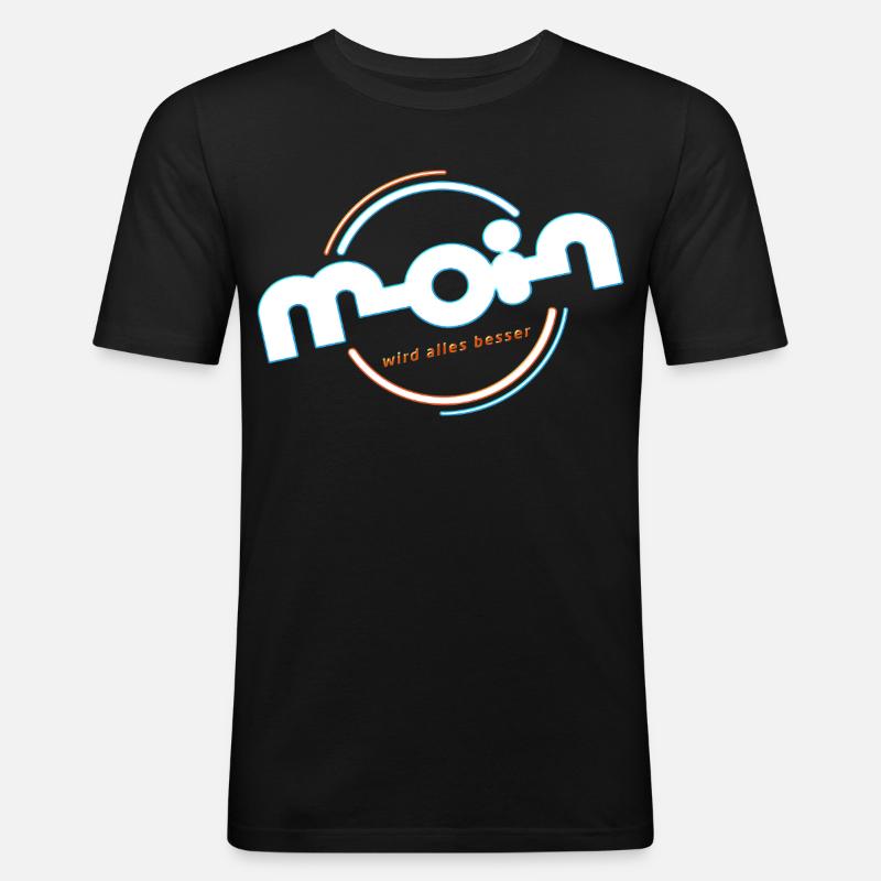 Moin - Männer Slim Fit T-Shirt - Schwarz