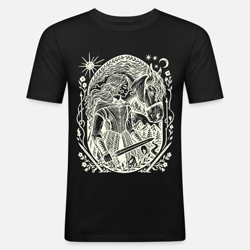 Moonlight Forest Magic Circle - Men's Slim Fit T-Shirt - black
