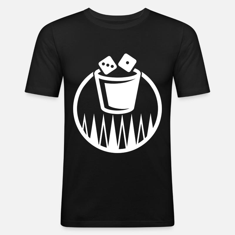 Backgammon | Brettspiel | Geschenk - Männer Slim Fit T-Shirt - Schwarz