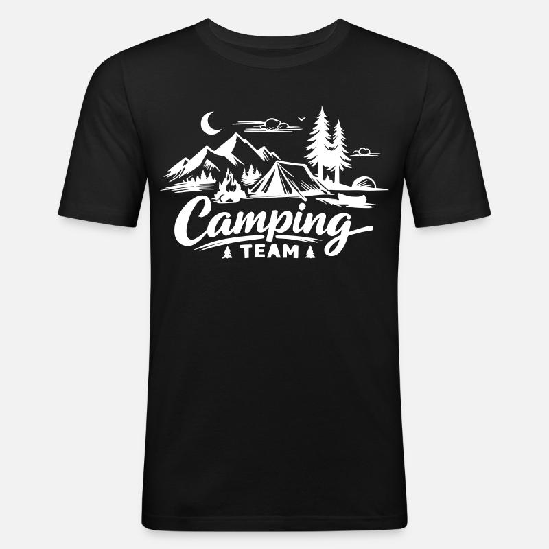 L’équipe du camping - T-shirt près du corps Homme - noir