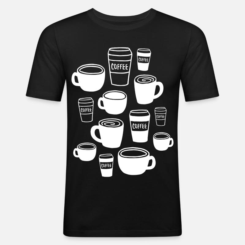 Coffee Kaffeebecher - Männer Slim Fit T-Shirt - Schwarz