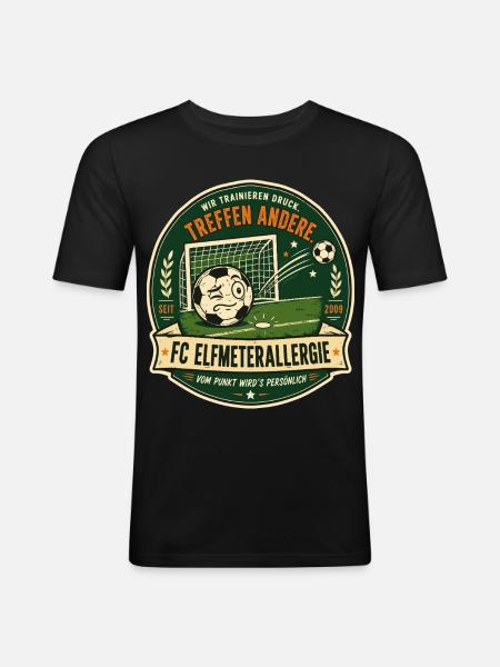 FC Elfmeterallergie - Männer Slim Fit T-Shirt - Schwarz