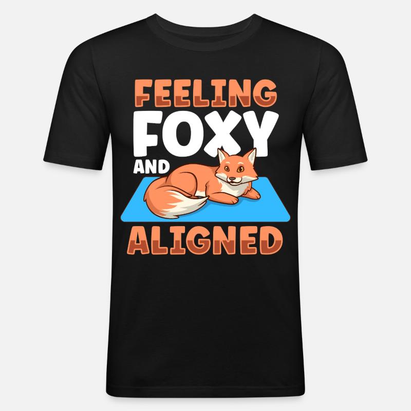 Chakra Alignment - Fox - Men's Slim Fit T-Shirt - black