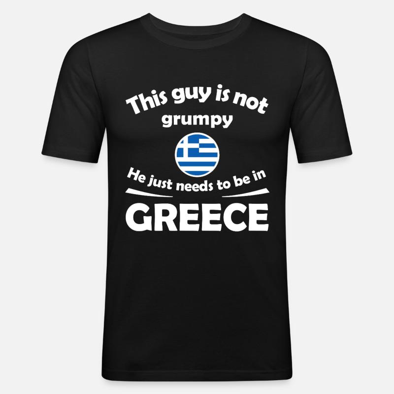 Not Grumpy Greek Vibe Tee - Männer Slim Fit T-Shirt - Schwarz