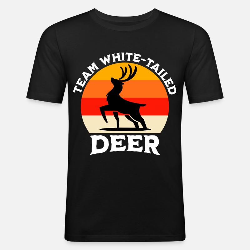 Équipe Cerf de Queue Blanche - T-shirt près du corps Homme - noir