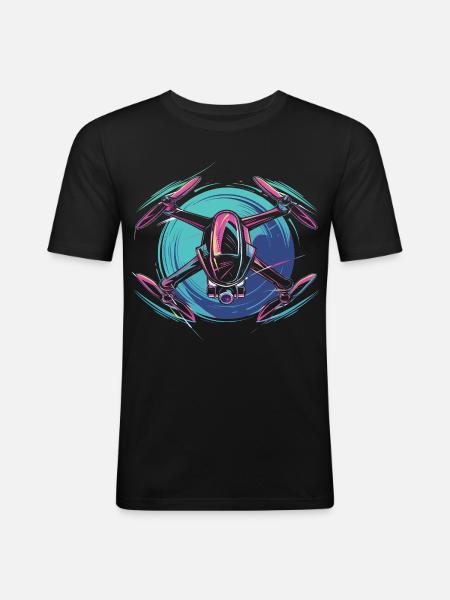 Neon Drone - Men's Slim Fit T-Shirt - black