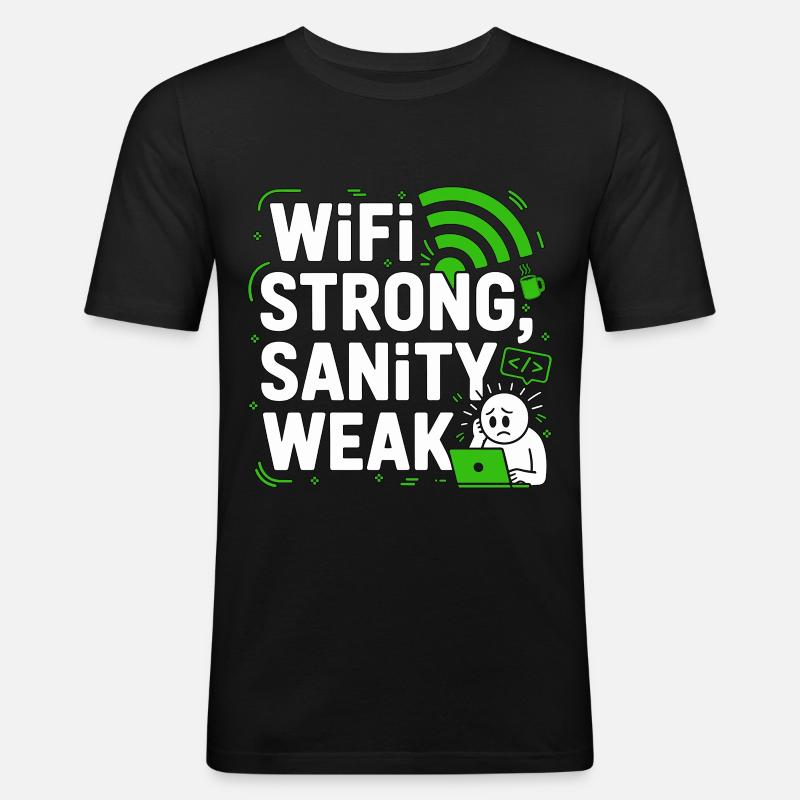 Remote Developer WiFi Strong Software Engineering - Männer Slim Fit T-Shirt - Schwarz