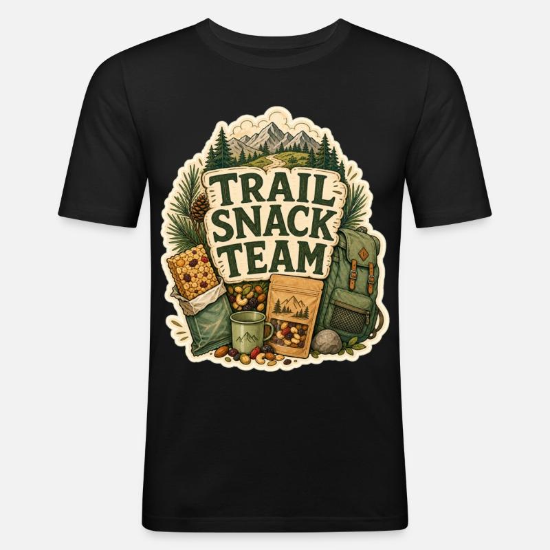 TRAIL SNACK TEAM Snacks - Männer Slim Fit T-Shirt - Schwarz