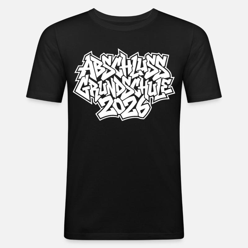 Grundschule Abschluss 2026 Graffiti - Männer Slim Fit T-Shirt - Schwarz