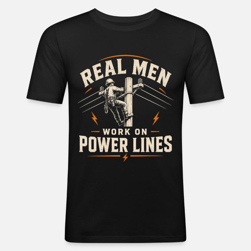 Electrician Engineer Technology Cable Design - Men's Slim Fit T-Shirt - black