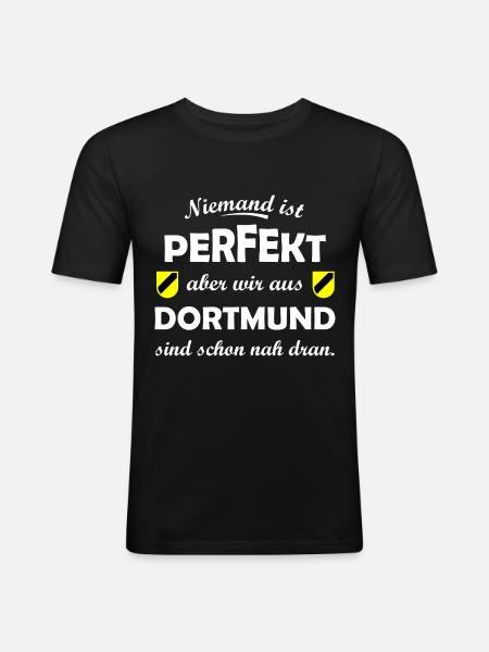 Dortmund Spruchshirt - Männer Slim Fit T-Shirt - Schwarz