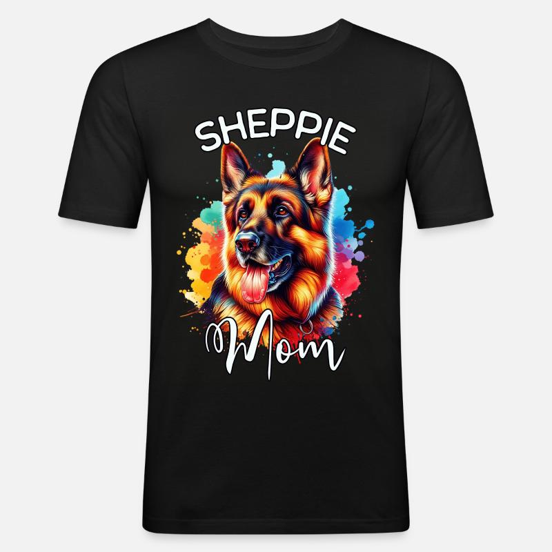 German Shepherd Mama - Men's Slim Fit T-Shirt - black