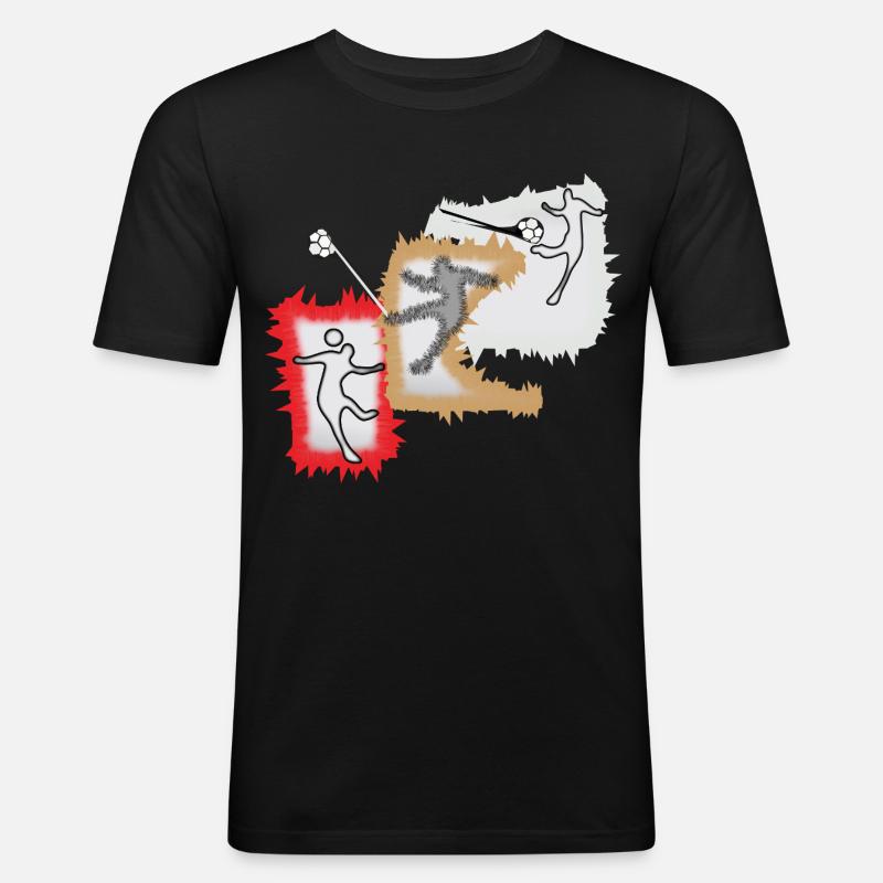 Dynamischer Ballspieler - Männer Slim Fit T-Shirt - Schwarz