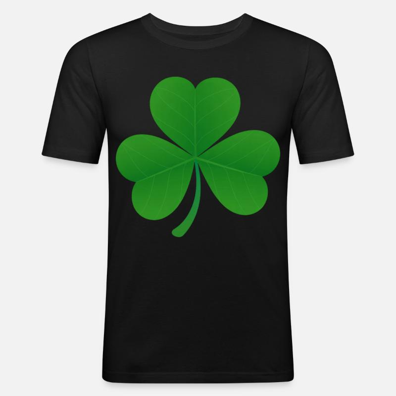 Kleeblatt - Männer Slim Fit T-Shirt - Schwarz