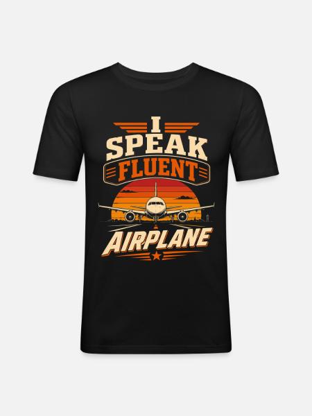Flugzeug Mechanik Technik Und Luftfahrt - Männer Slim Fit T-Shirt - Schwarz