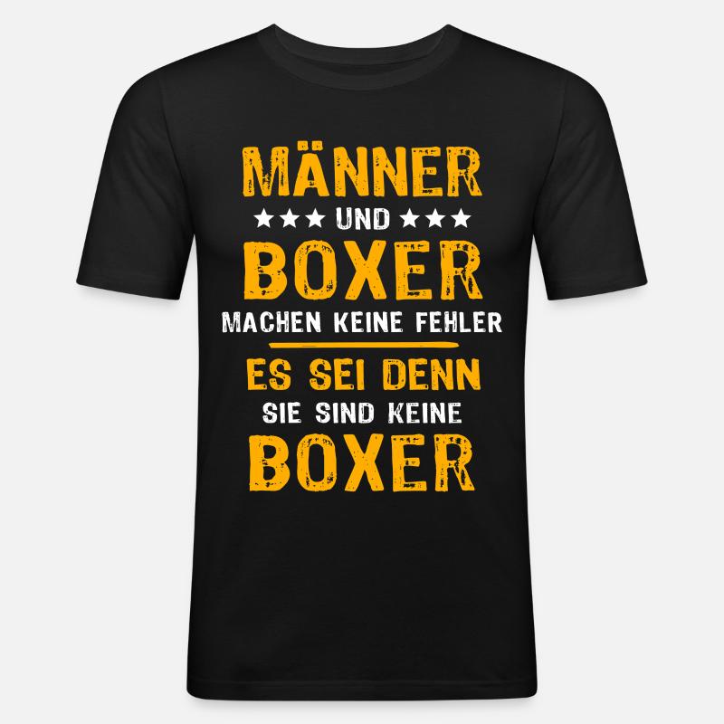 Boxer Boxen - Männer Slim Fit T-Shirt - Schwarz
