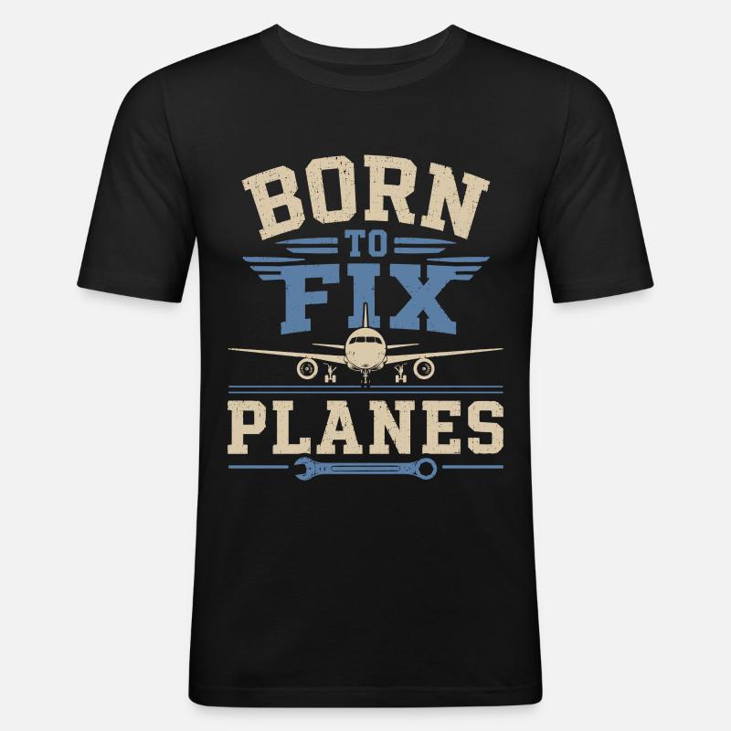 Luftfahrt Ingenieur Flugzeugtechnik Wartung - Männer Slim Fit T-Shirt - Schwarz