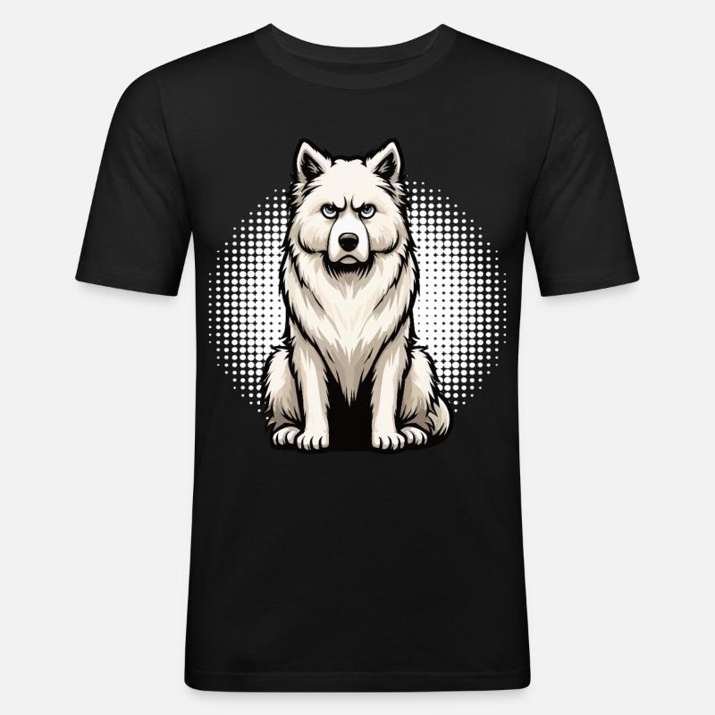Weißer Schäferhund Schäferhund Schäferhunde - Männer Slim Fit T-Shirt - Schwarz