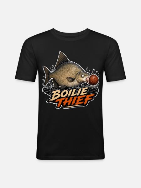 Boilie Thief Funny Carp Fishing - Men's Slim Fit T-Shirt - black