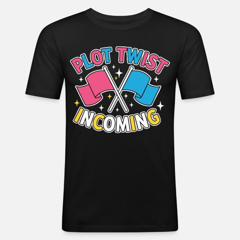 Geschlechter-Enthüllung Plot-Twist – Team Pink Team - Männer Slim Fit T-Shirt - Schwarz