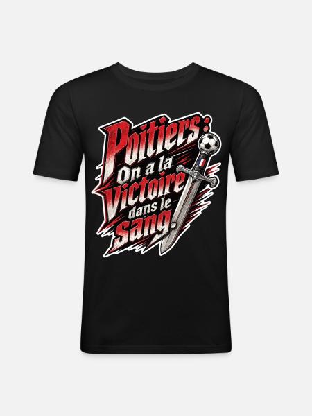 Poitiers Victoire Sang - Männer Slim Fit T-Shirt - Schwarz