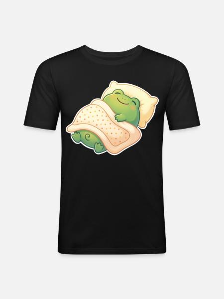 Frog Sleeping - Men's Slim Fit T-Shirt - black