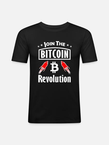 Bitcoin Revolution Rockets - Men's Slim Fit T-Shirt - black