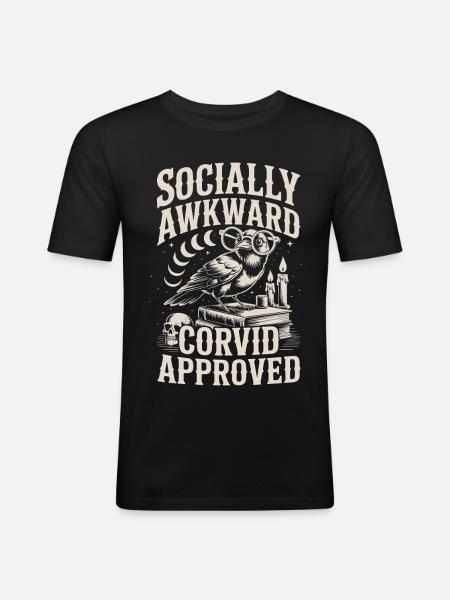 Socially Awkward Owls Design - Men's Slim Fit T-Shirt - black