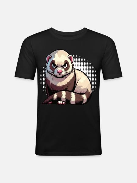 Frettchen Frettchenhalter Frettchenbesitzer - Männer Slim Fit T-Shirt - Schwarz