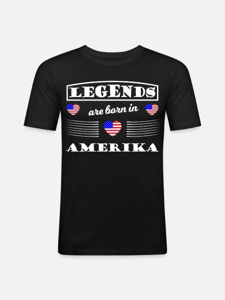 Légendes d’Amérique - T-shirt près du corps Homme - noir