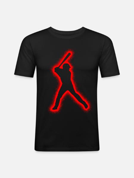 Baseball Boys Men Baseball Players - Men's Slim Fit T-Shirt - black
