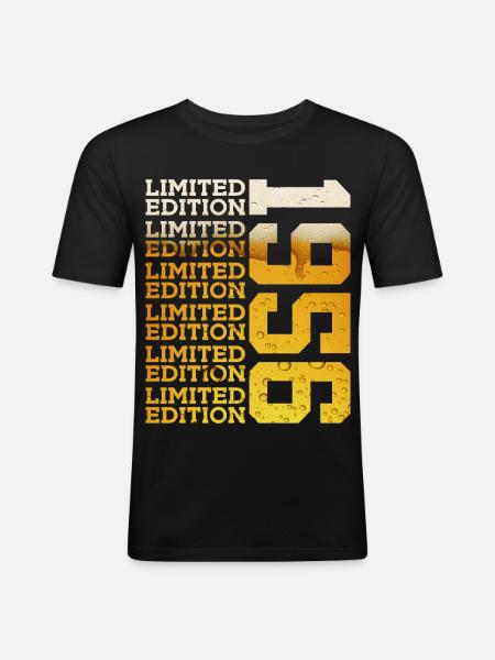 LIMITED EDITION 1956 BEER 70TH BIRTHDAY - Men's Slim Fit T-Shirt - black