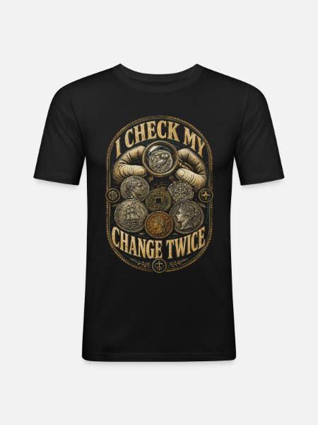 Coin Collector Numismatics Coin Collecting - Men's Slim Fit T-Shirt - black