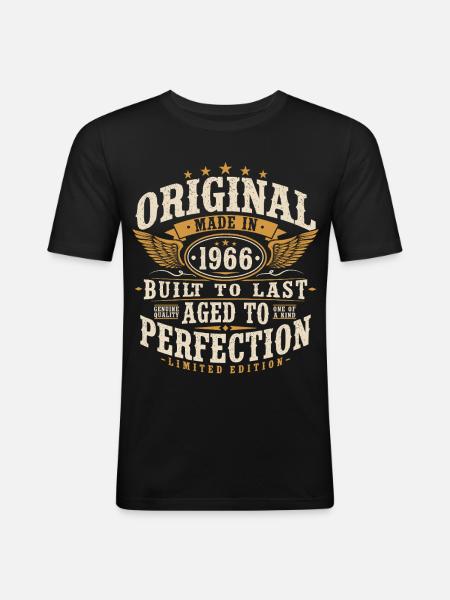 Original 1966 Vintage Vintage Birthday Gift - Men's Slim Fit T-Shirt - black