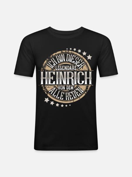 Heinrich - Männer Slim Fit T-Shirt - Schwarz