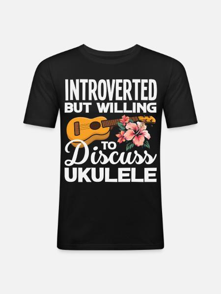 Funny Ukulele Designs and Sayings - Men's Slim Fit T-Shirt - black