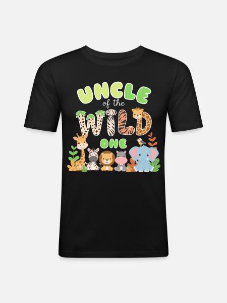 Onkel des Wilden - Männer Slim Fit T-Shirt - Schwarz