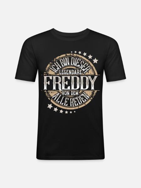 Freddy - Männer Slim Fit T-Shirt - Schwarz