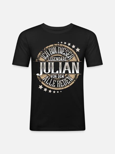 Julian - Männer Slim Fit T-Shirt - Schwarz
